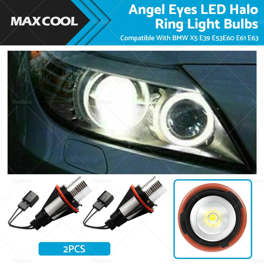 2X LED Halo Ring Light Bulbs for BMW X5 E39 E53 E60 E61 E63