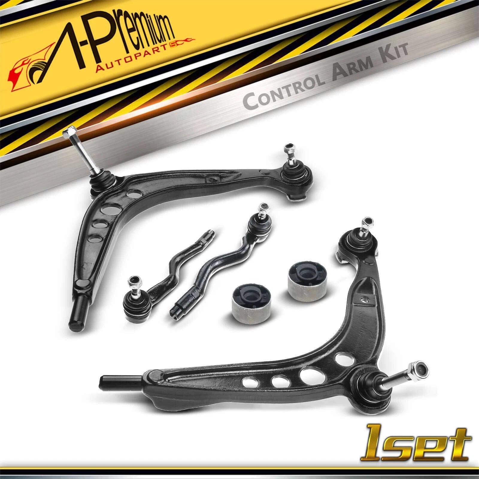 Set of 4 Front Lower Control Arms & Tie Rod Ends for BMW E36 (1990–1999)
