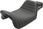 SLYFOX Highnoon Seat for FLH/FLT (2008–2024) - Vinyl, Classic Stitch, Silver Logo