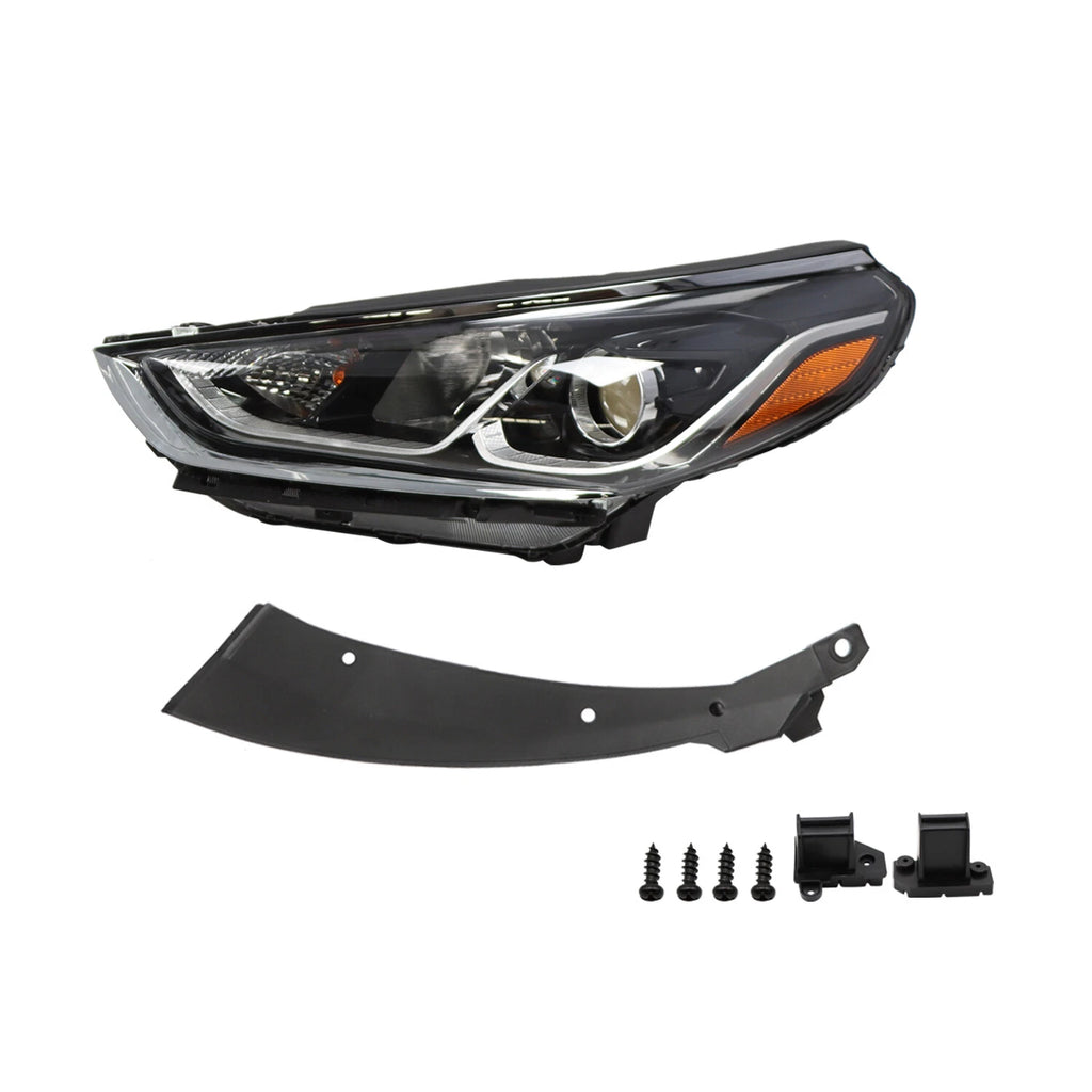 Halogen Headlight Assembly w/Bulb for Hyundai Sonata (2018–2019) Left Side