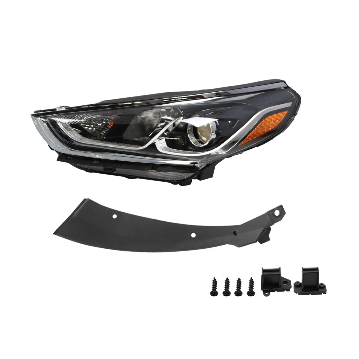 Halogen Headlight Assembly w/Bulb for Hyundai Sonata (2018–2019) Left Side