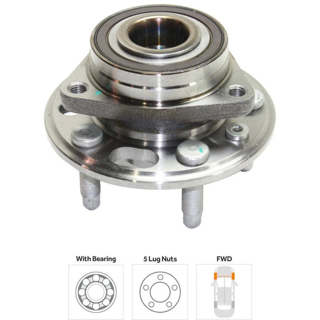 Set of 2 Wheel Hubs for Chevrolet Equinox (2010–2017) AWD 5 Lug