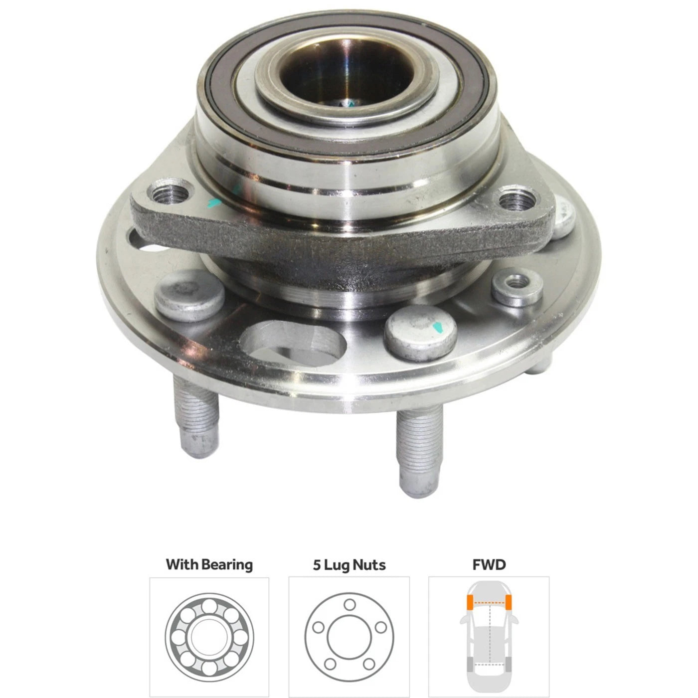 Set of 2 Wheel Hubs for Chevrolet Equinox (2010–2017) AWD 5 Lug