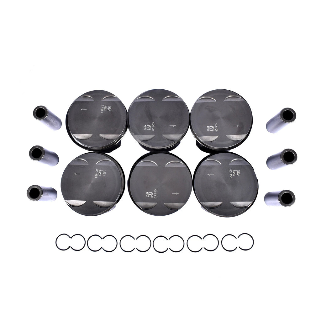 Set of 6 Pistons & Rings for BMW E46 E39 E60 E61 Z4 (1998-2006)