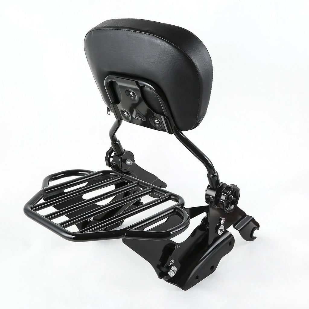 Black Backrest Sissy Bar Luggage Rack for Harley Touring (2009–2013)