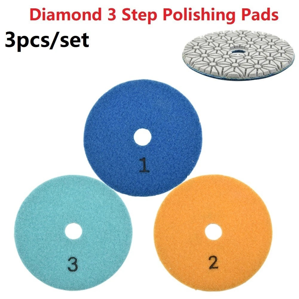 Set of 3 Polishing Pads for Granite (4In 100mm)