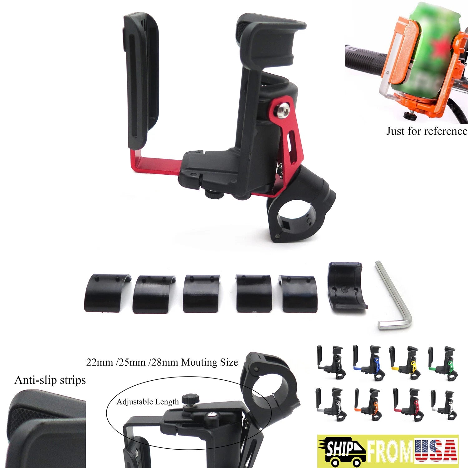 25MM Water Bottle Cup Holder Mount for BMW R1200GS/ADV (2013–2018)
