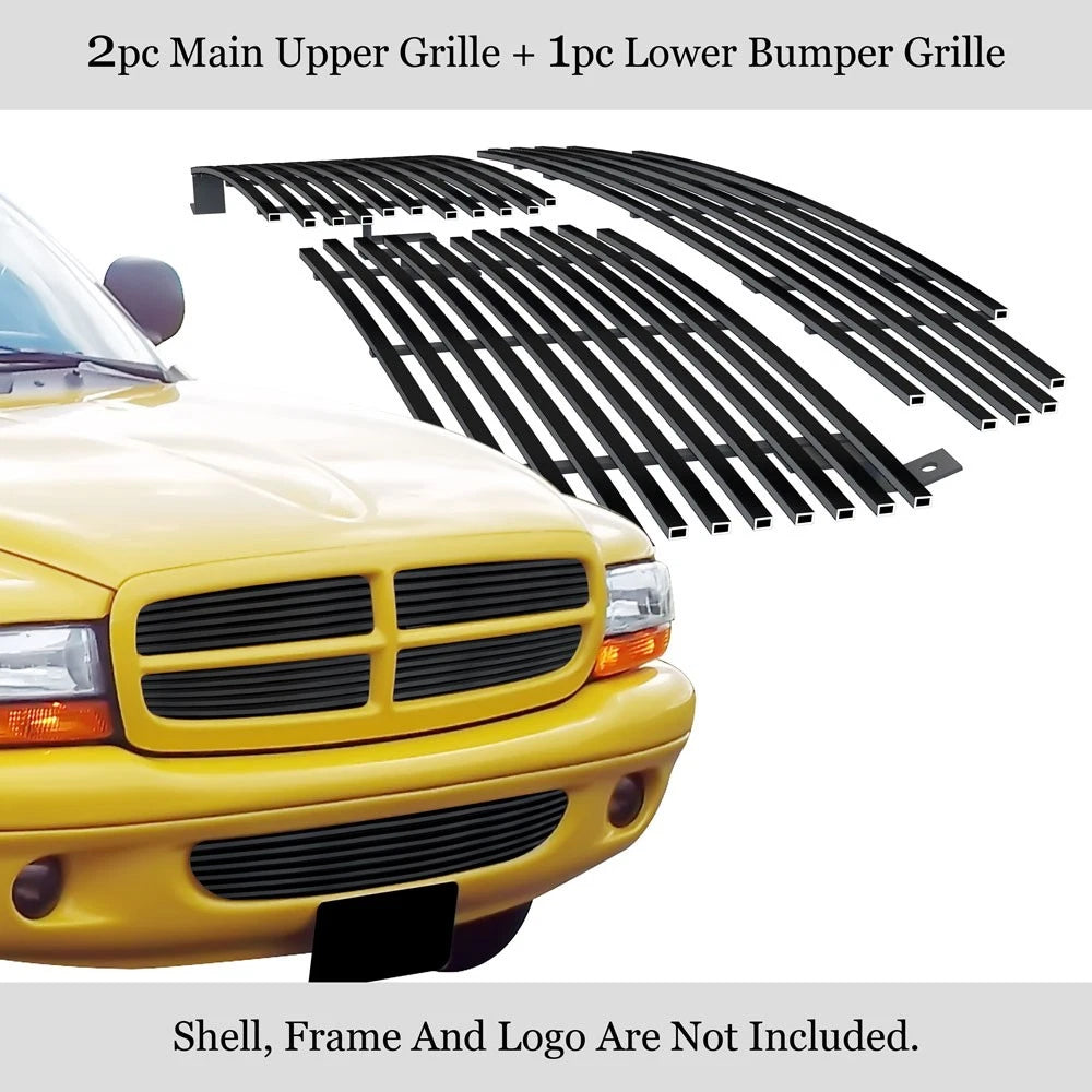 Stainless Black Billet Grille Combo for Dodge Dakota/Durango (1997-2004)