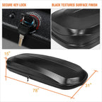 Cargo Roof Top Mounted Storage Box with Lock & Brackets for Universal Fit (78"L x 31"W x 15"H)