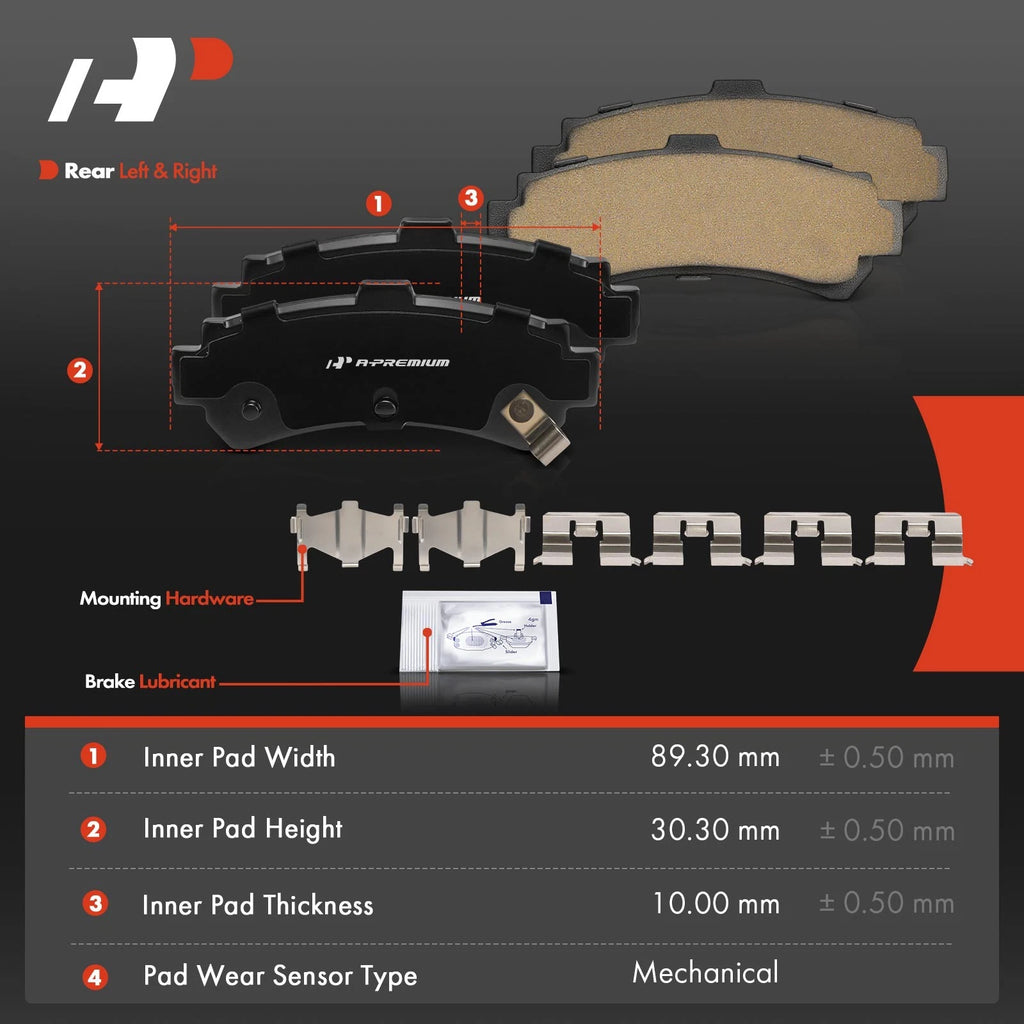 Set of 4 Rear Ceramic Brake Pads for Nissan Sentra 1995–1999, 200SX 1995–1998