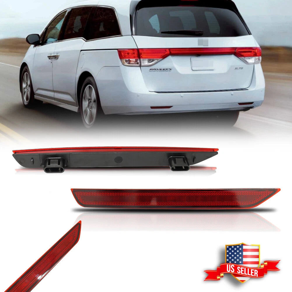 Red Lens Rear Bumper Reflector Pair for Honda Odyssey (2011–2017)