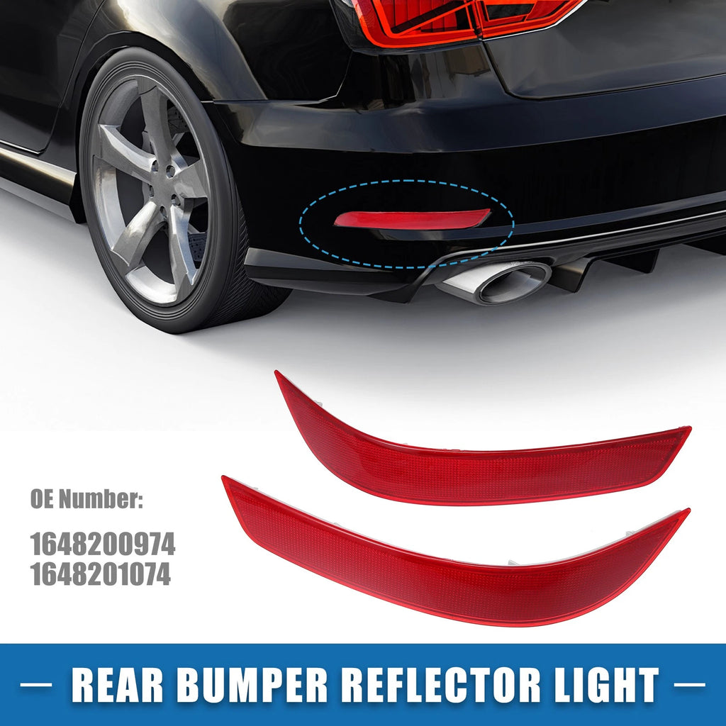 Set of 2 Rear Bumper Reflector Lights for Mercedes-Benz (1648200974)