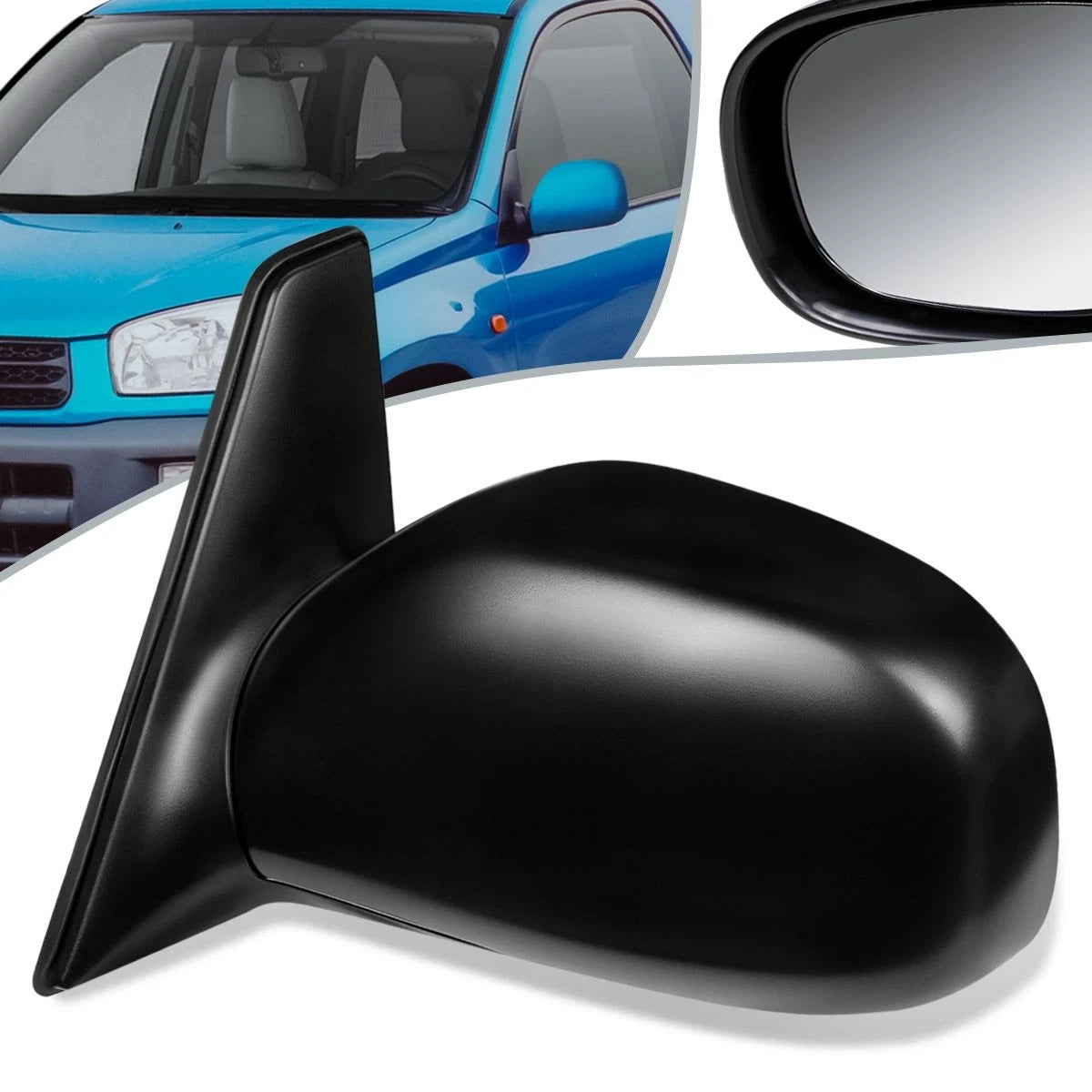 Left Manual Side Rear View Door Mirror for Toyota RAV4 (1996–2000) TO1320220