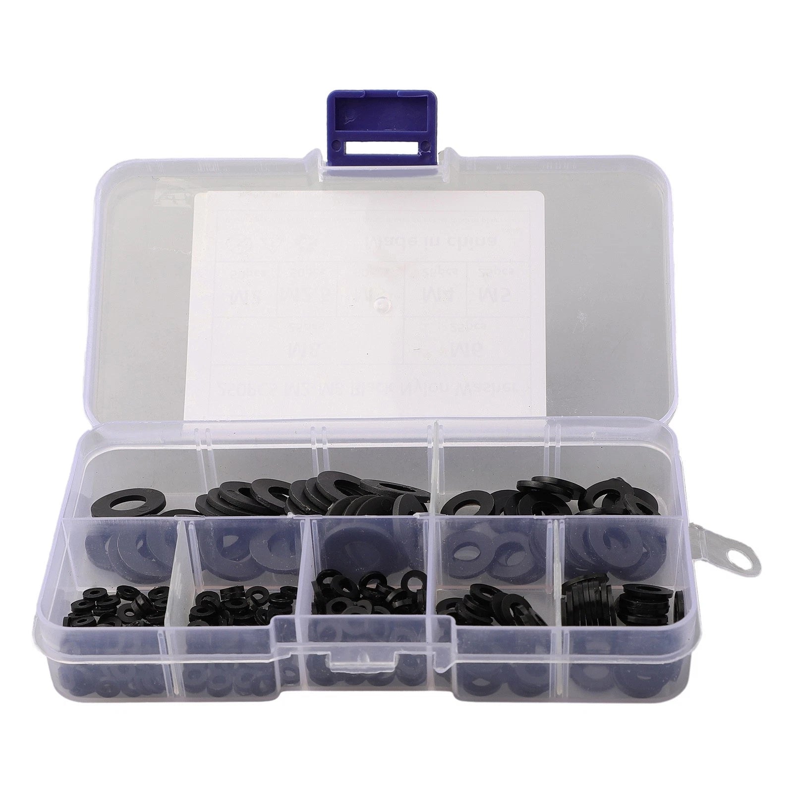 Washer Gasket Set of 250 Assorted Black Rings M2-M8