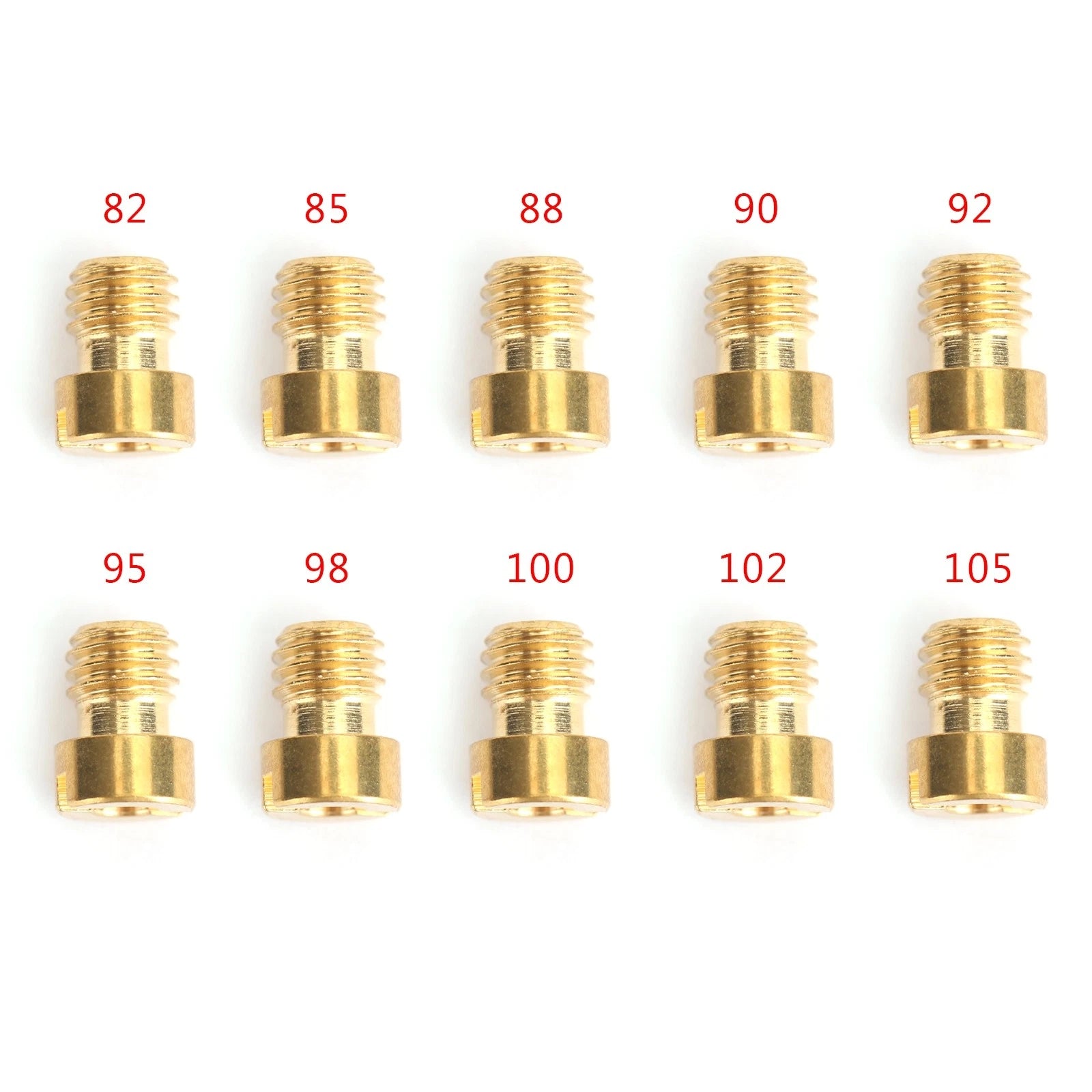 Set of 10 Round Head Main Jets 4mm for GY6 Motorcycle Scooter (82-105)