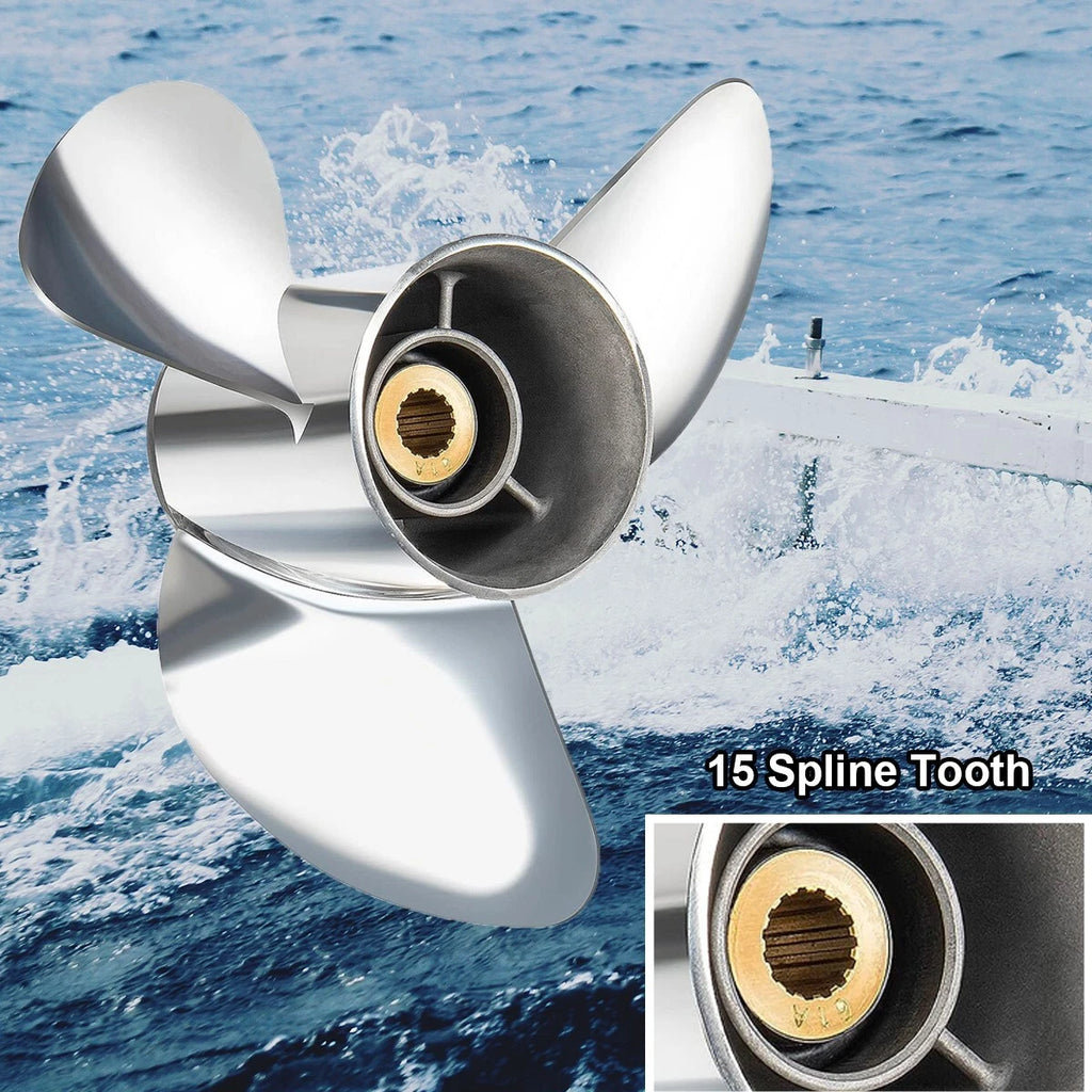 Stainless Steel Boat Propeller for Yamaha 150-250HP (15 Tooth, RH)