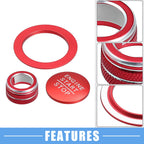 3pcs Media Volume Switch Knob Engine Start Button Cover for Honda Civic (2022)