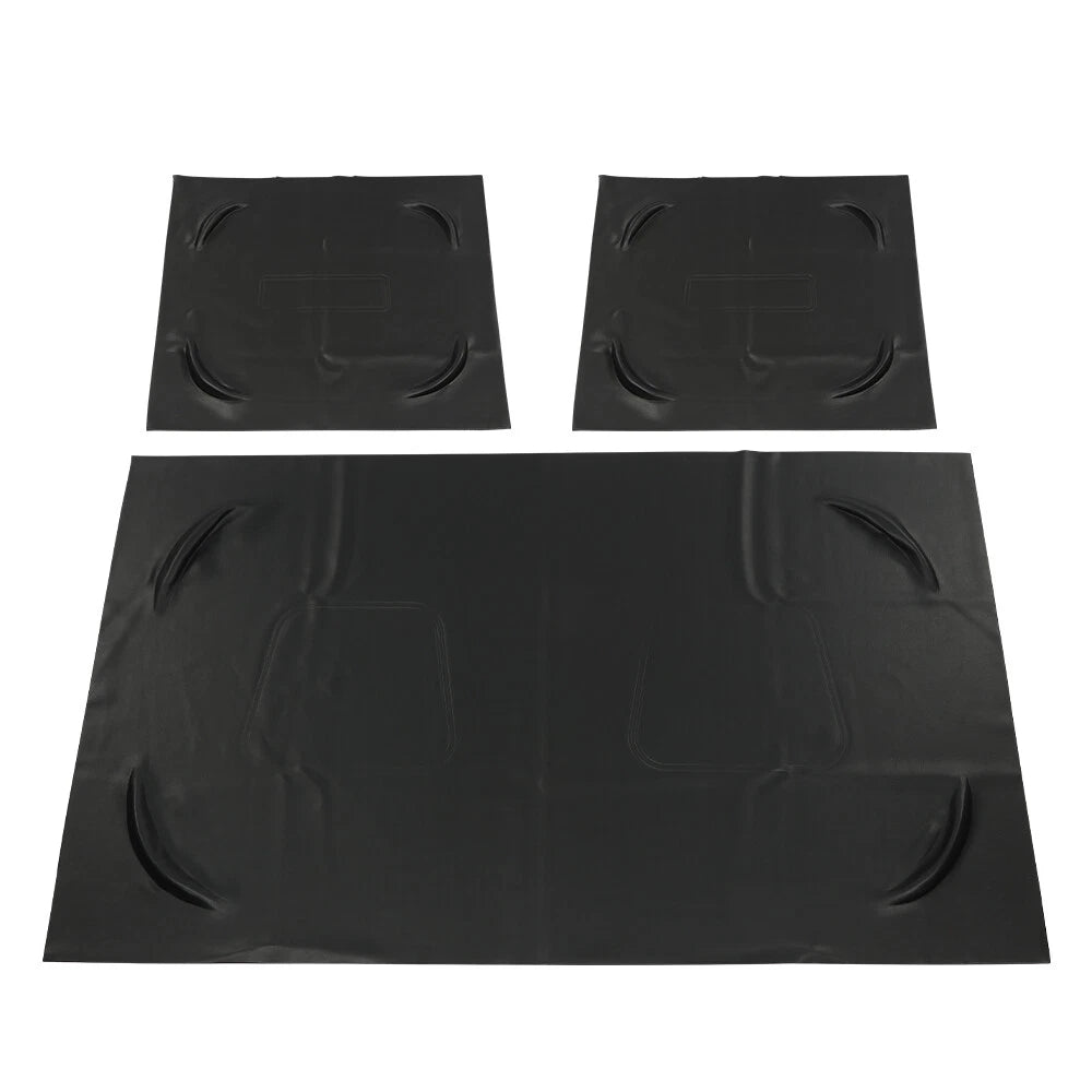 Set of 3 Black PU Seat Covers for Club Car DS Golf Cart (1982–2000)