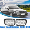 Front Hood Bumper Grille for BMW 525i 530i E39 (1996–2003) Diamond Star Black Pair