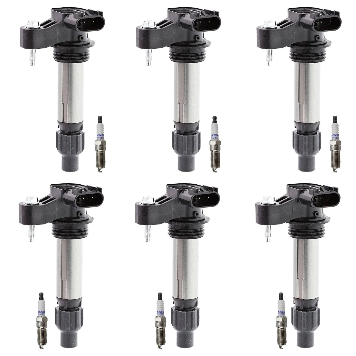 Set of 6 Denso Ignition Coils & Platinum Spark Plugs for Aura G6 G8 Malibu SRX (2005–2009)