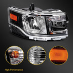 Right Headlight for Ford Flex (2013–2019) Black Housing with Bulbs