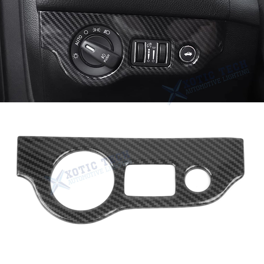 Carbon Fiber Pattern Headlight Switch Button Cover for Dodge Challenger (2015–2025)