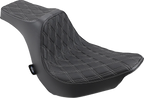 Predator III Seat for Harley-Davidson (2000–2023) - Double Diamond, Silver Stitching