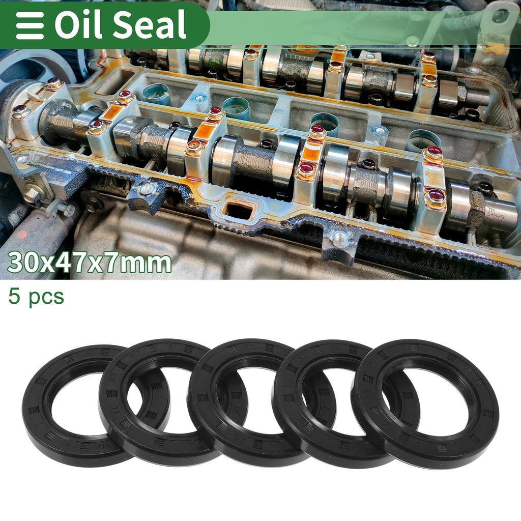 Set of 5 Oil Seal Rotary Shaft Seal NBR Rubber 30x47x7mm