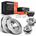 Front Disc Brake Rotors & Pads with Wheel Hub for Infiniti FX35 (2003–2005)