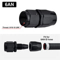 2X AN6 Straight Swivel Hose End Fitting Adaptor for Oil Fuel Line (Black)