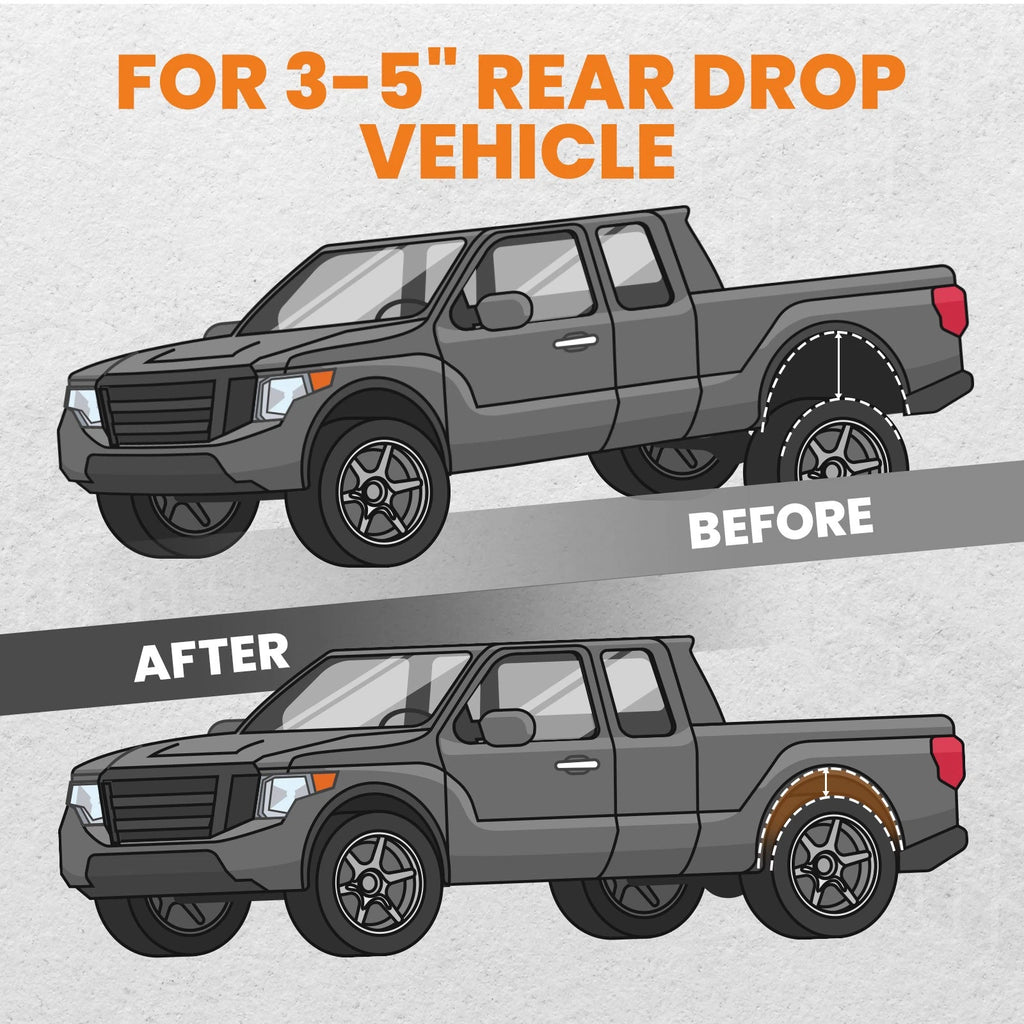 Rear 3'' to 5'' Drop Lowering Kit for Chevy C1500 Silverado 2WD (1988–1998)