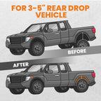 Rear 3'' to 5'' Drop Lowering Kit for Chevy C1500 Silverado 2WD (1988–1998)