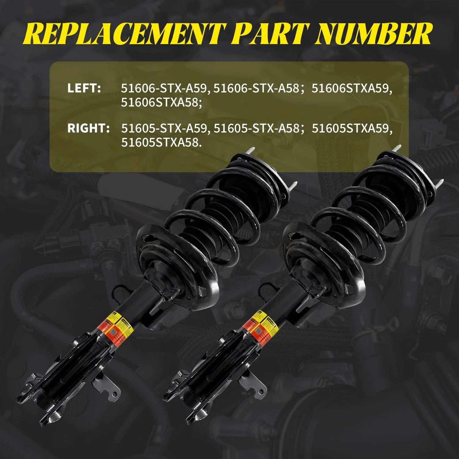 Pair of Electronic Shock Strut Assemblies for Acura MDX & ZDX (2010–2023)
