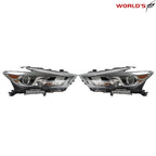 Set of 2 Black Headlights with LED DRL for Nissan Maxima (2016–2018)