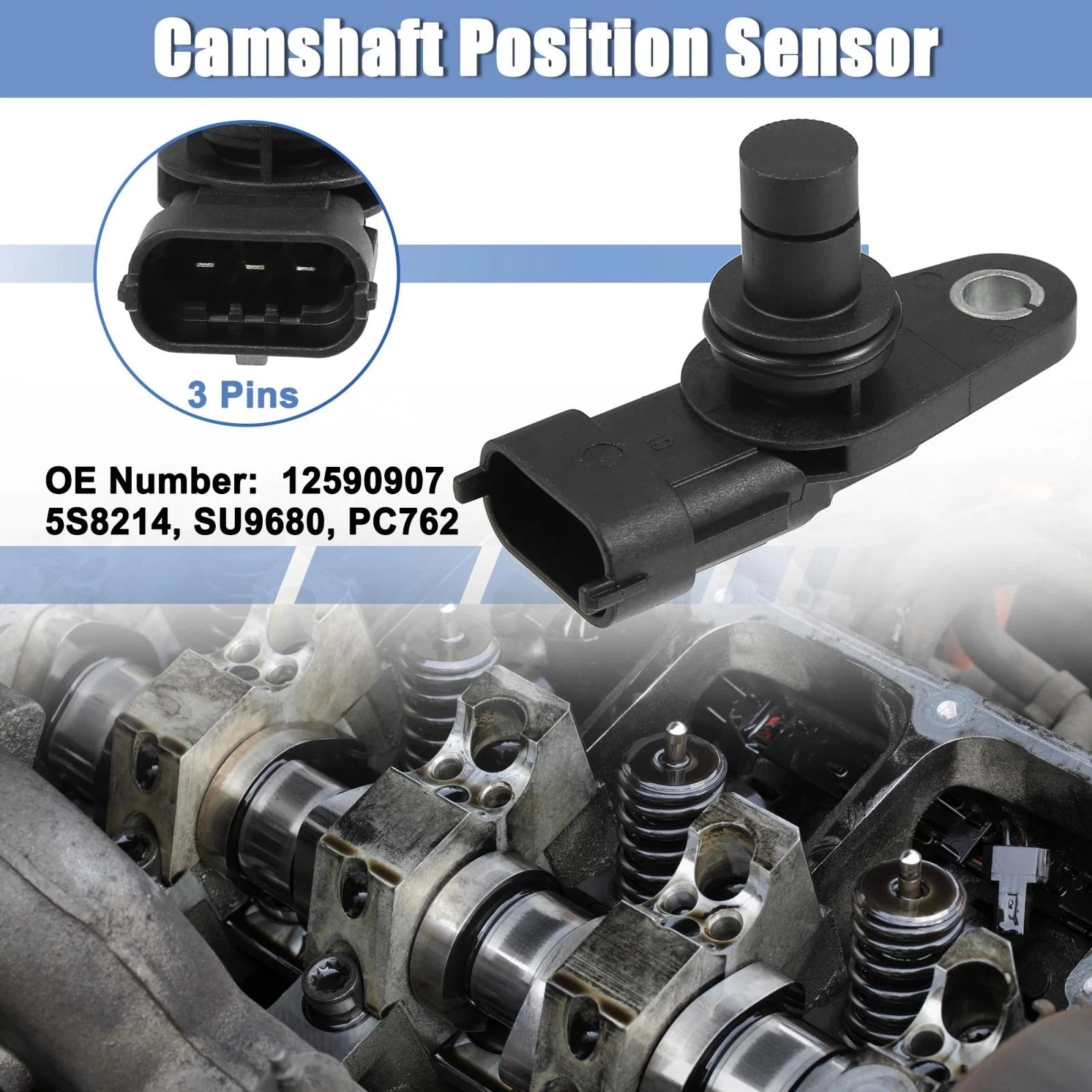 12590907 Camshaft Crankshaft Position Sensor for Buick Enclave, Cadillac