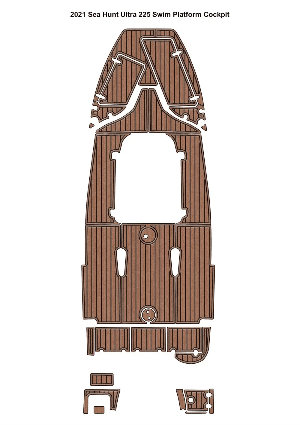 EVA Pads for Sea Hunt Ultra 225 (2020) - Swim Platform Cockpit Mat