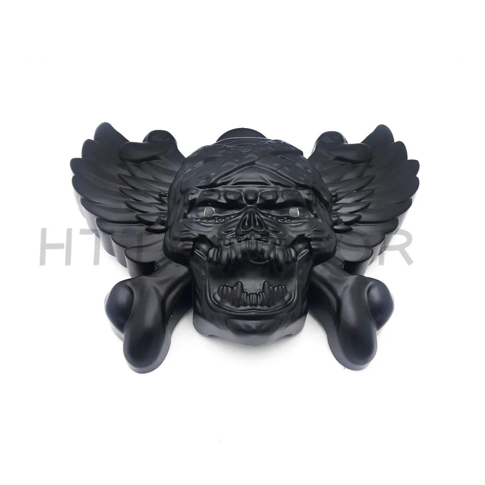 Black Skull Head Horn Cover with Red Light for Harley V-Rod (1992–2020)