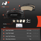 Set of 4 Front Ceramic Brake Pads for Mitsubishi Mirage (2014–2020)