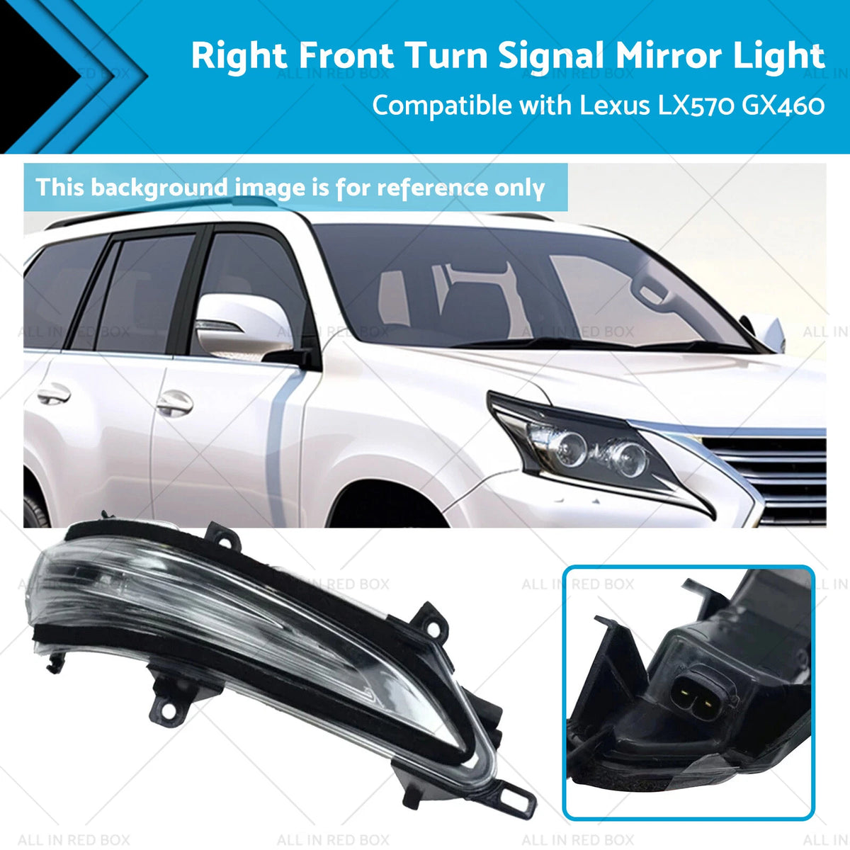 Right Front Turn Signal Mirror Light for Lexus GX460 LX570 (2013–2020)