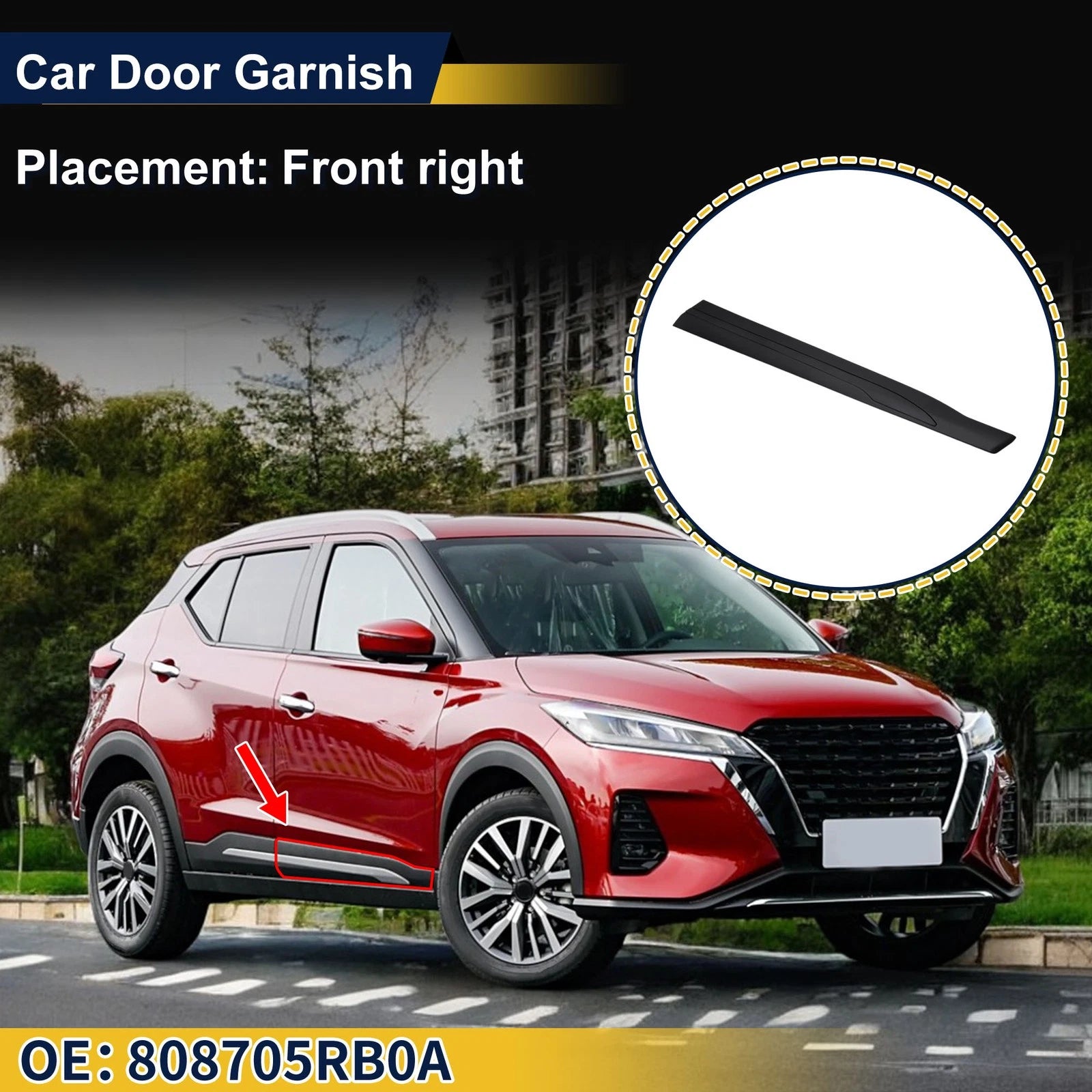 Door Side Lower Trim Front Right No. 808705RB0A for Nissan Kicks (2018–2023)