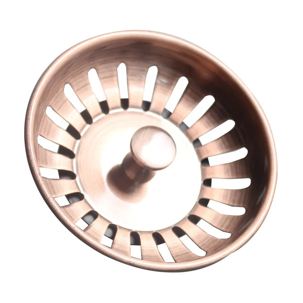 Drain Strainer Basket for Kitchen Sink (Red Bronze, Stainless Steel)