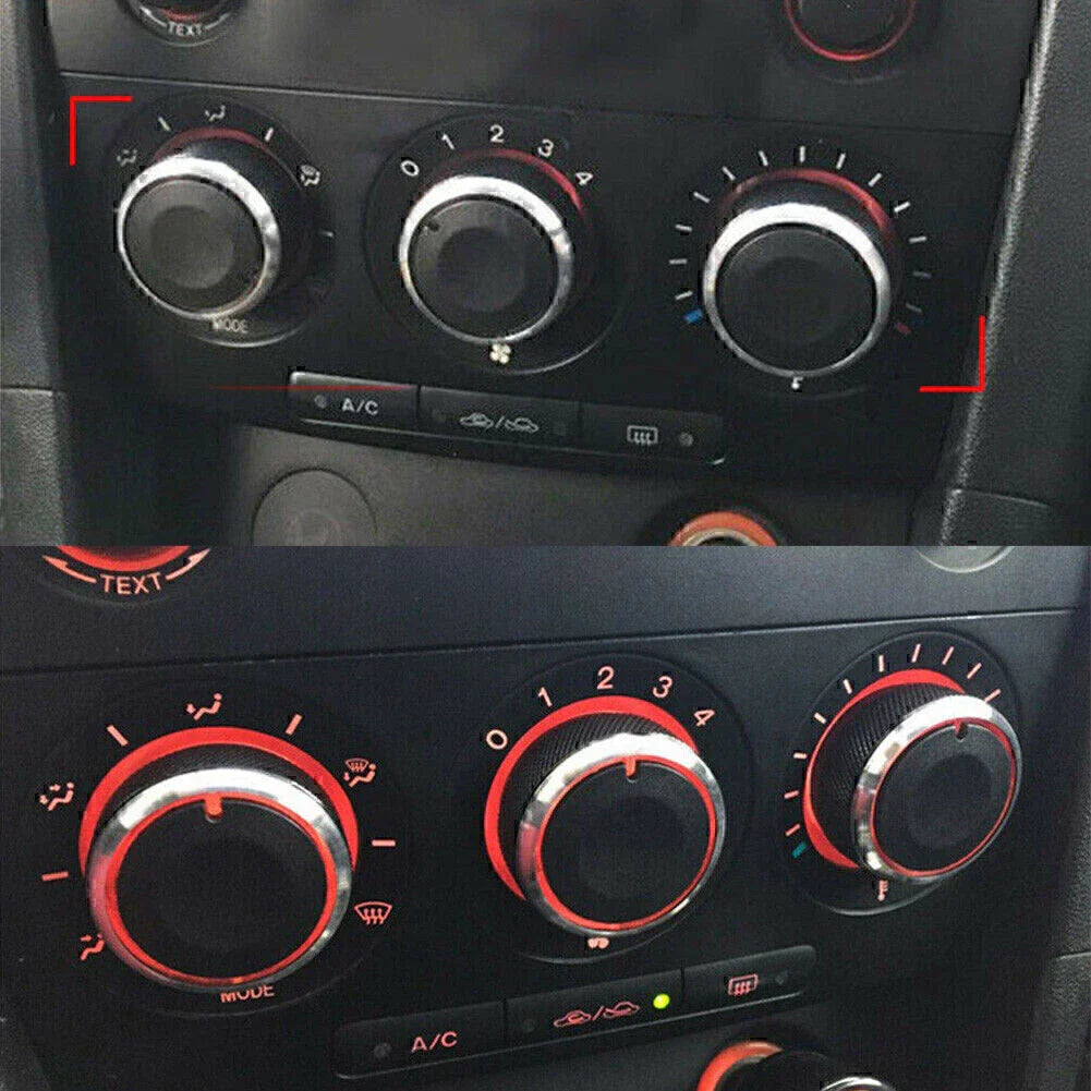 3 x A/C Control Switch Knob Covers for Mazda 3 M3 (2004-2009)