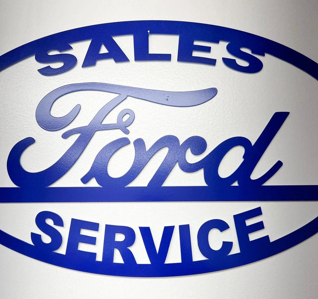 Metal Sign for Ford Sales and Service Display (24 in x 14 in) (Universal)