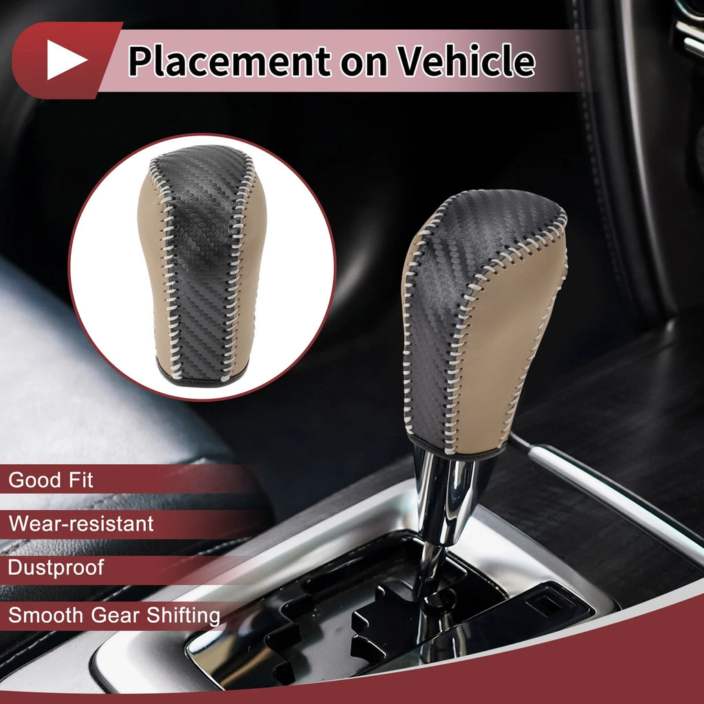 1Pc Gear Shift Knob Cover for Honda Inspire (2023) Beige Faux Leather