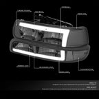 Pair of LED DRL Chrome/Smoked Headlight Bumper Lamps for Silverado Suburban (1999–2006)