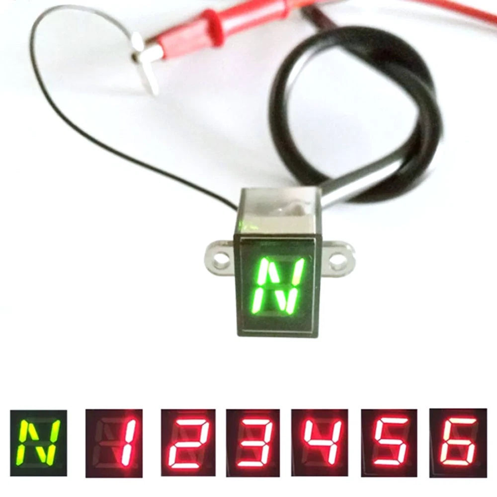 6 Speed Digital Gear Shift Lever Display Sensor LED Indicator for Motorcycle