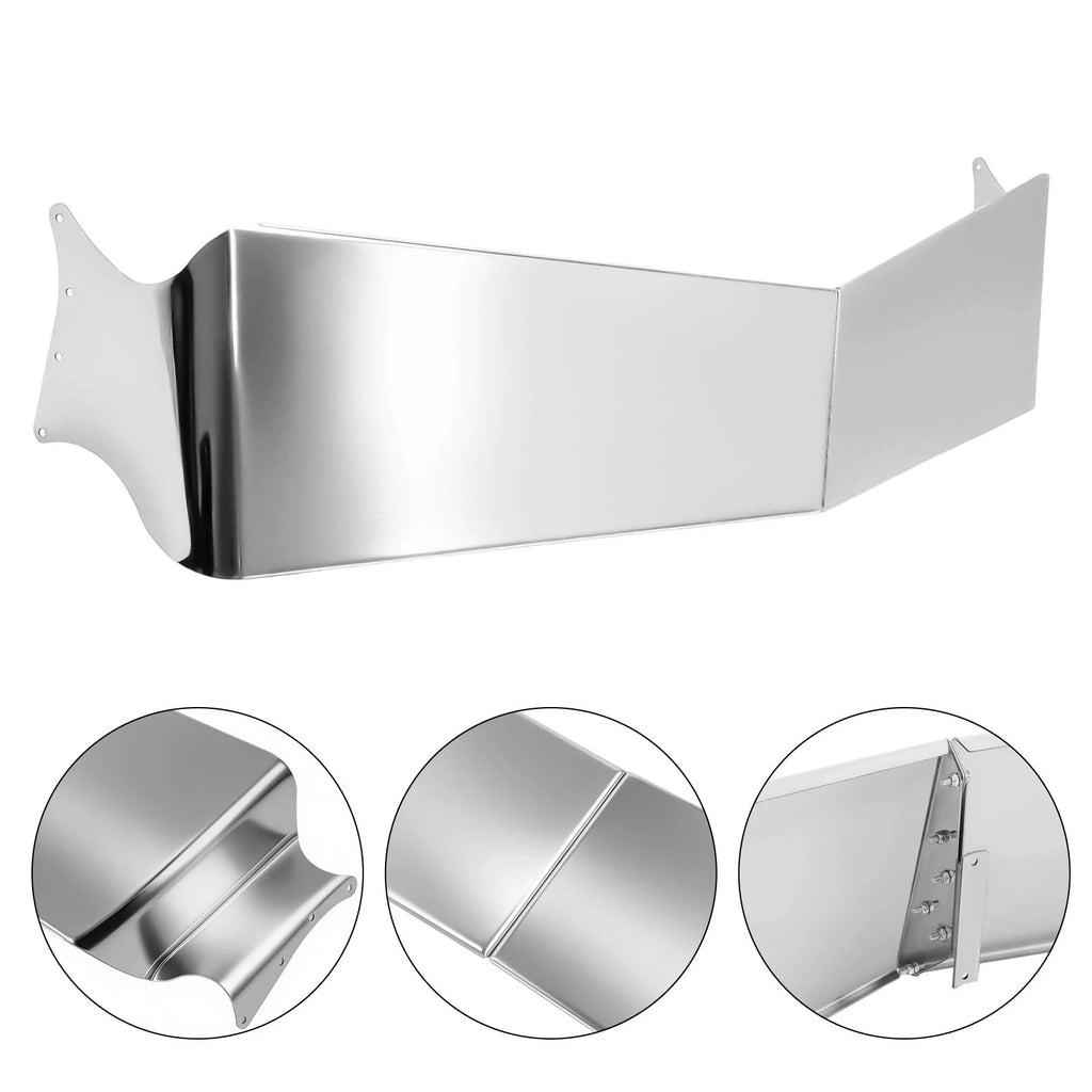 Silver Drop Sun Visor for Peterbilt 377 378 379 335 386 (304 Stainless Steel)