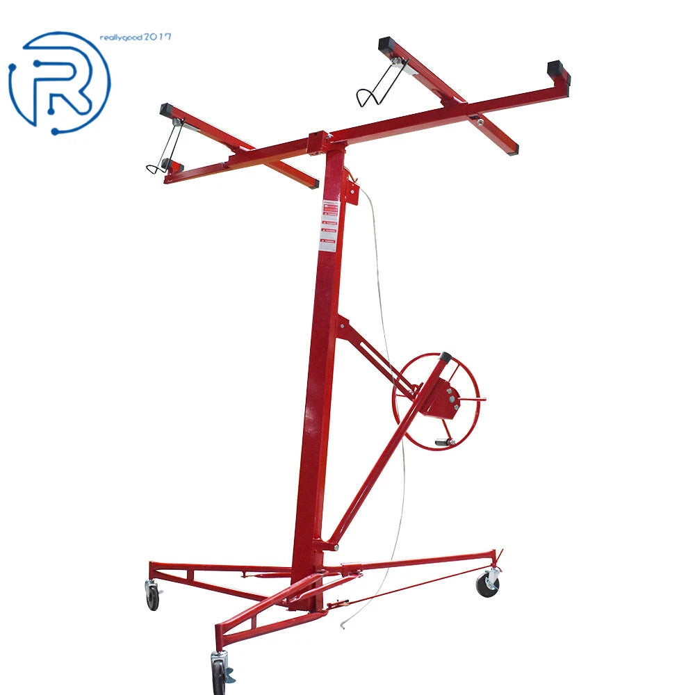Drywall Rolling Lifter for Panel Hoist (16 Ft, Lockable Wheels)