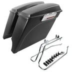 Matte Hard Saddle Bags with Conversion Bracket for Harley Softail Fatboy (1984–2017)