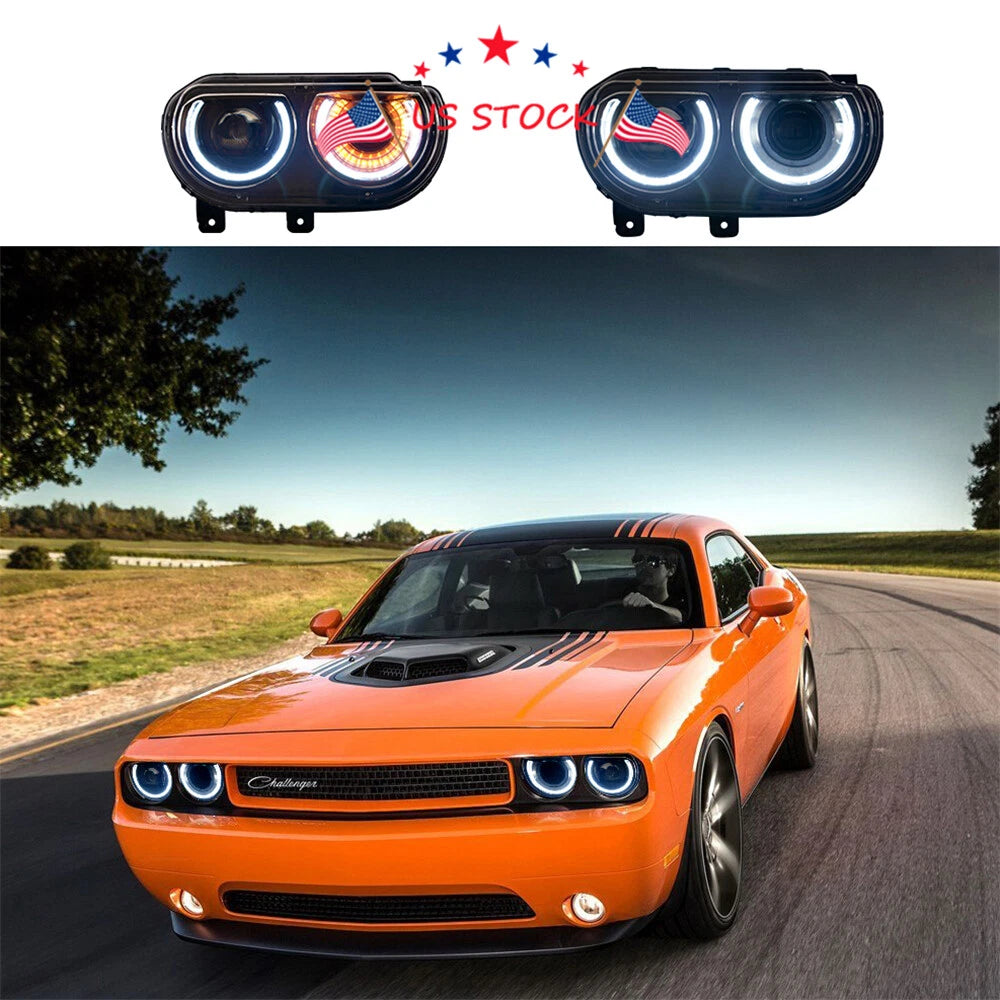 Set of DRL Projector Headlights for Dodge Challenger (2009-2014)